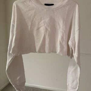 Forever 21 Ribbed White Crop Top